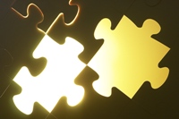 Jigsaw puzzle with pieces missing